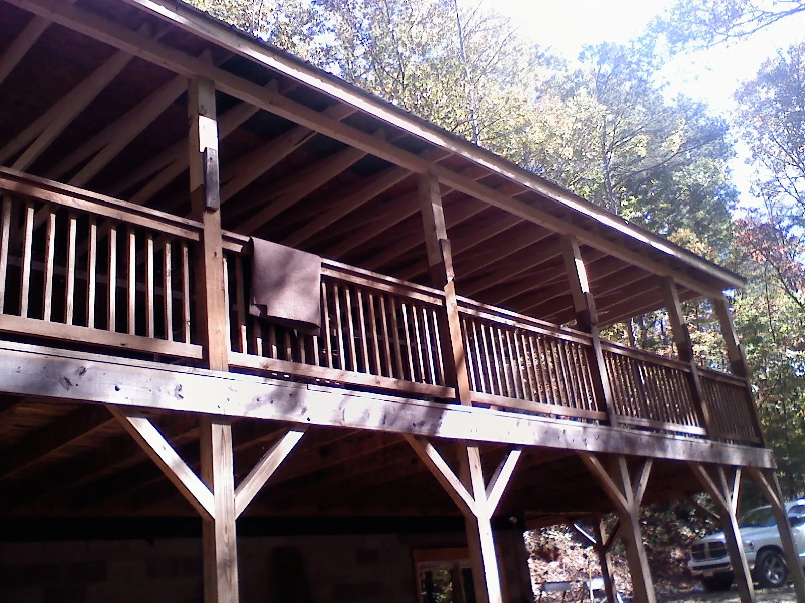 Timber framing under a new elevated porch and deck — Roof Leak Repair in Dorr by Roofing Brothers